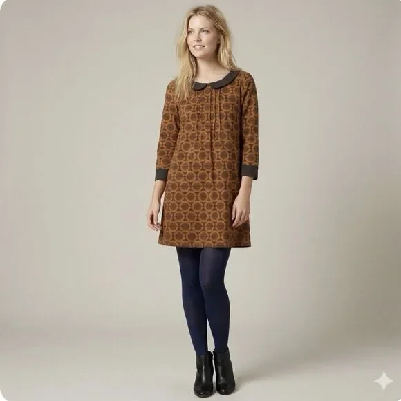 Orla Kiely X Uniqlo Peter Pan Collar Tunic Dress Size Large Retro Print - Picture 1 of 9